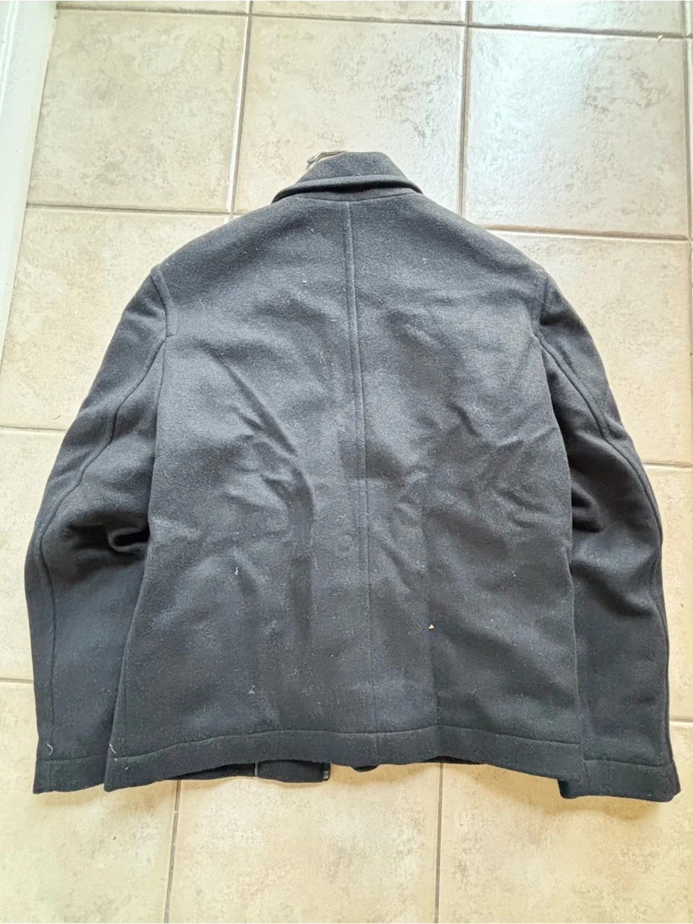 Banana Republic Men's Black Zip-Front Jacket - Classic Collared Coat